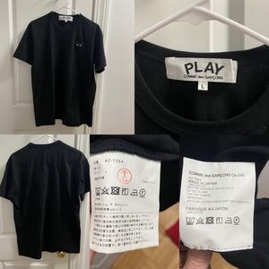 COMME dev GARCONS PLAY men’s L black tee